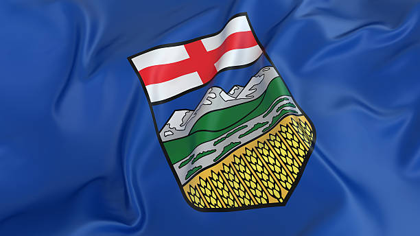 bandiera della provincia di alberta - alberta foto e immagini stock