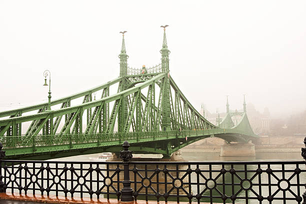 istock Liberty Bridge in a foggy day. Budapest. 184910067