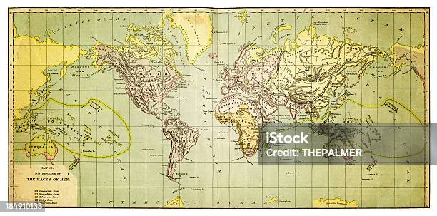 Map Of The World Races Stock Illustration - Download Image Now - Africa, Antique, Australia