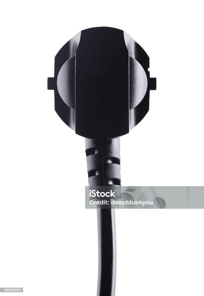 plug em branco preto Europeia - Royalty-free Cabo Foto de stock