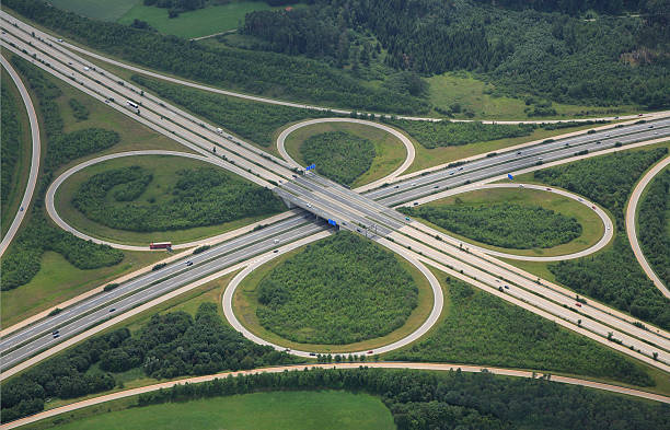 istock Aerial View of a Highway Intersection 184910266