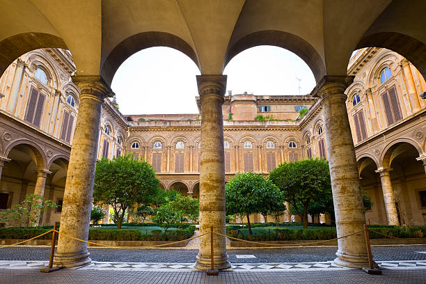Shaded Archway Of Bayerische Staatskanzlei In Munich, Germany