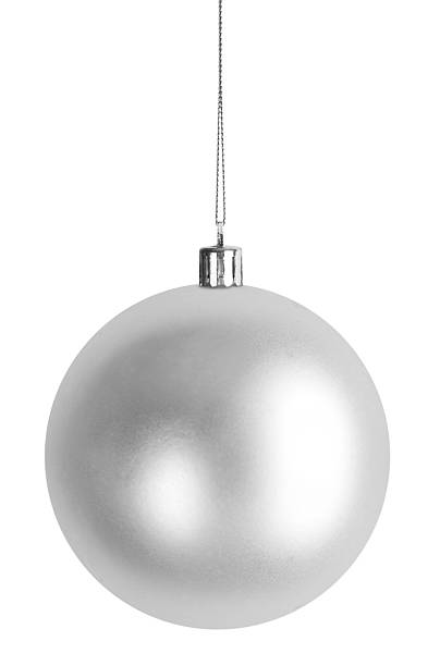 christmas bauble-silber - christmas decoration photography themes christmas ornament stock-fotos und bilder