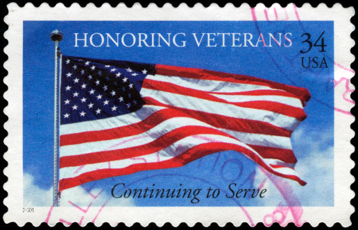 Cancelled Stamp From The United States: US Flag - Honoring Veterans Continue to Serve.