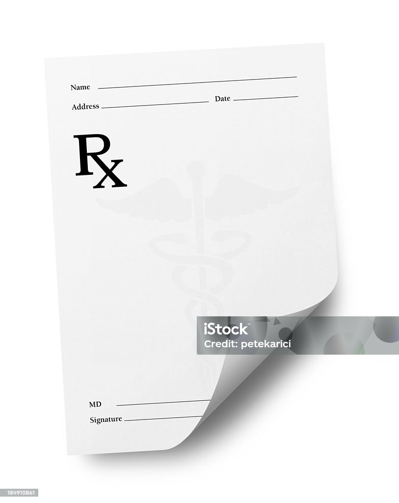 A receita médica (isolado - Royalty-free Papel Foto de stock