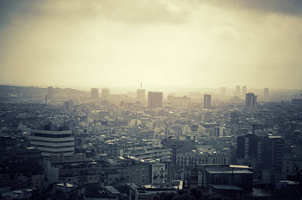 istock Barcelona skyline panorama from the Hill around 184911075