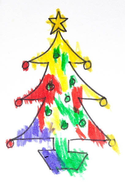 Christmas Tree Drawing stock photo