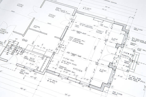 architectural drawings  53 stock photo