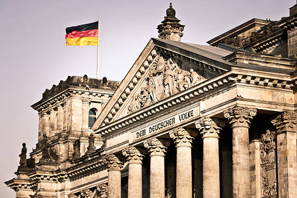 istock The Reichstag at German Flag, Berlin Landmark 184912159