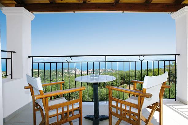 istock Luxury hotel bedroom balcony with stunning views 184912661
