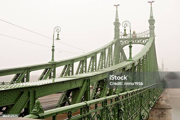 Photo libre de droit de Pont Liberty Bridge Dans Le Brouillard Journée Budapest banque d'images et plus d'images libres de droit de Architecture