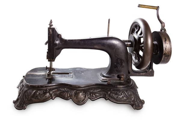 istock Vintage cast iron sewing machine isolated 1849131384