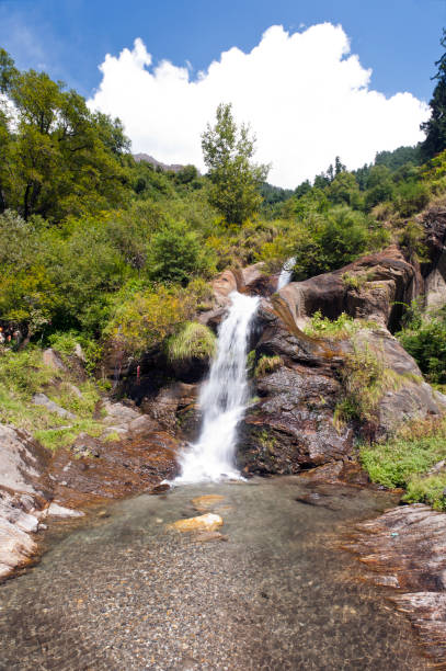 Waterfalls in Rishikesh, India stock photo