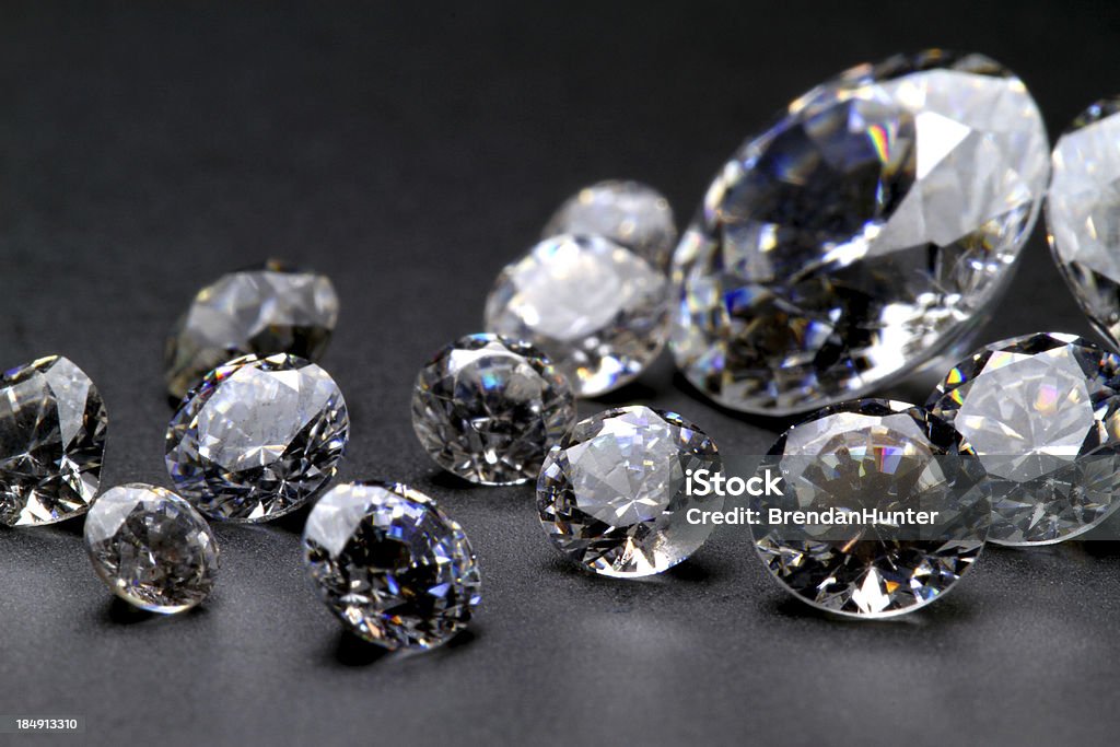 Glittering A cluster of glittering diamonds. Beauty Stock Photo