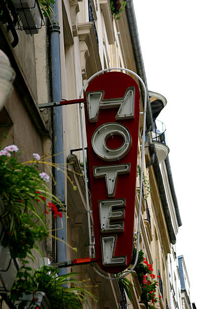istock Kitsh Hotel sign in Paris 184913986