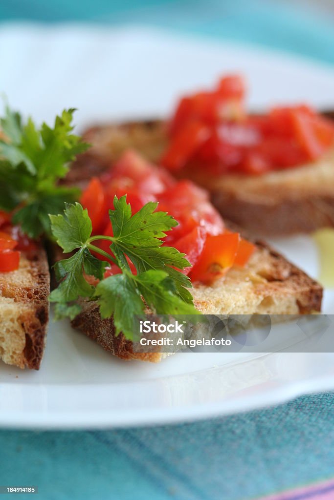 Bruschetta, close-up. - Foto de stock de Alimentação Saudável royalty-free