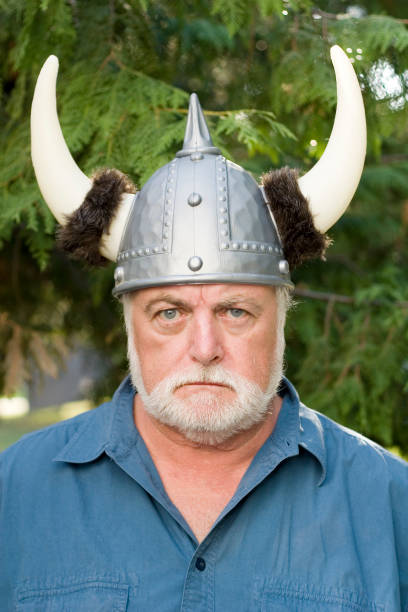 istock Angry Viking helmet horns. 184914445