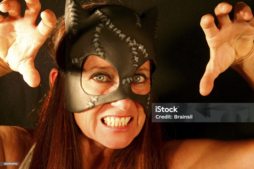 Gatto donna - Foto stock royalty-free di Adulto