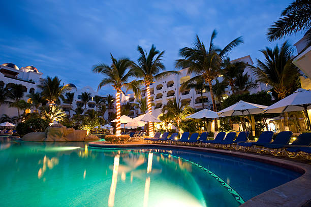 Swimming Pool and Resort in Cabo San Lucas Mexico stock photo