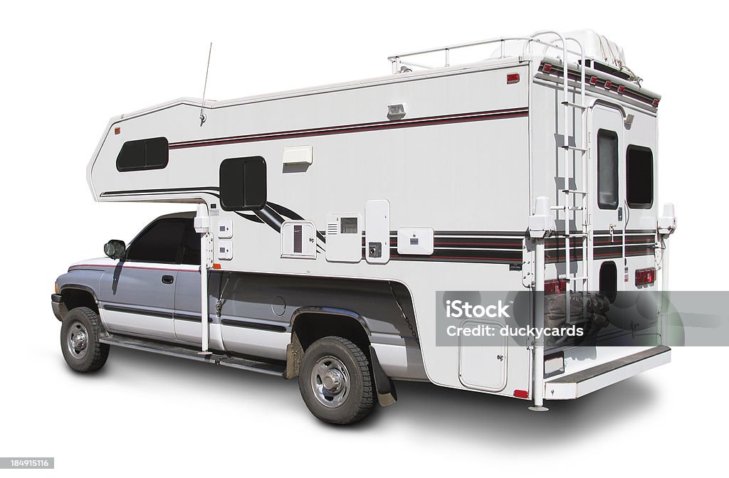 Pick-up Camper (with clipping path) Truck and camper with clipping path included. Pick-up Truck Stock Photo