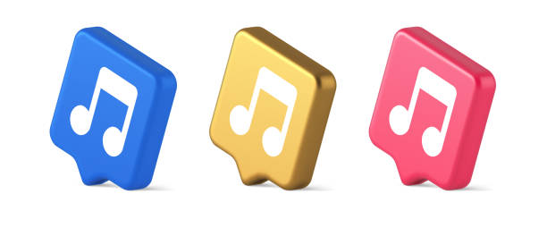 istock Music note audio sound button audio sound listening production 3d realistic speech bubble isometric icon 1849151734