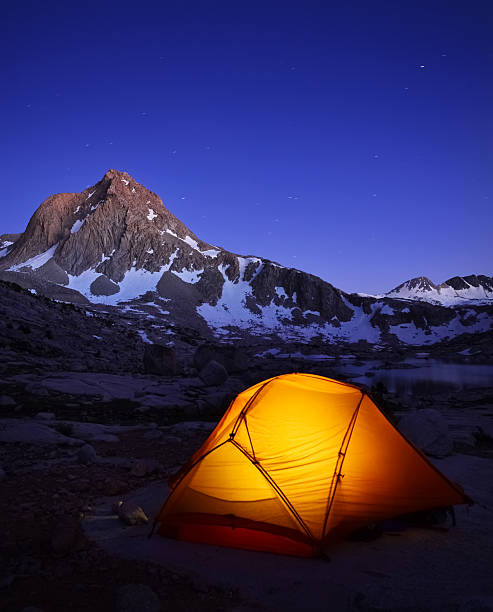 Camping in the Sierras stock photo