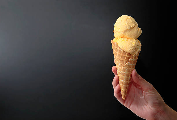 istock French Vanilla Ice Cream on Black with Space for Copy 184915571