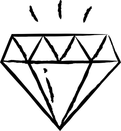 diamond hand drawn vector illustration