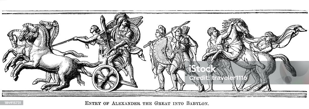 Aleksander Wielki wprowadzając Babylon - Zbiór ilustracji royalty-free (Alexander the Great)