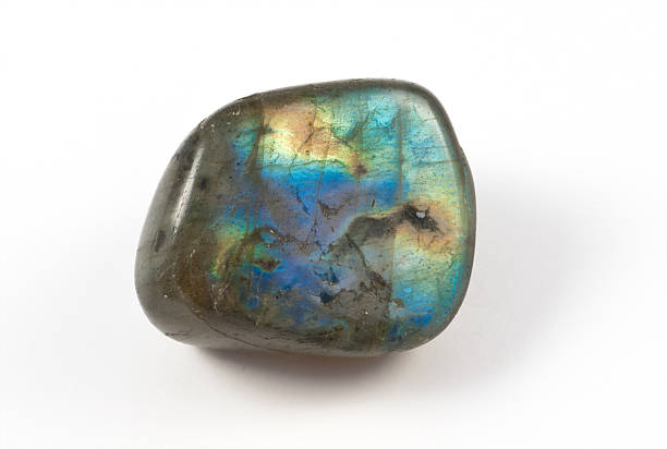 Labradorite - half precious stone. guaranteed authentic stock photo