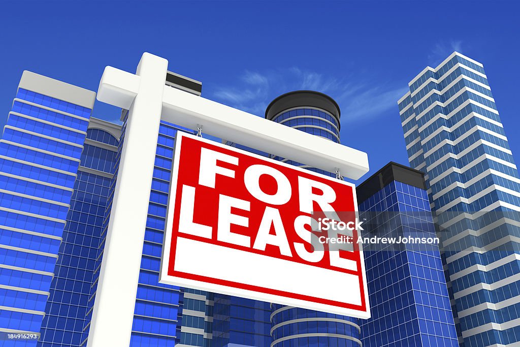 Stadt-Gebäude - Lizenzfrei For Lease - englischer Satz Stock-Foto