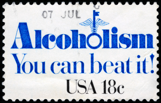 Cancelled Stamp From The United States: Alcoholism - You can beat it!