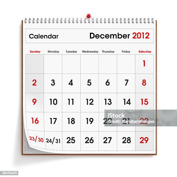 Foto de Parede Calendário De Dezembro De 2012 e mais fotos de stock de 2012 - 2012, A Data, Calendário
