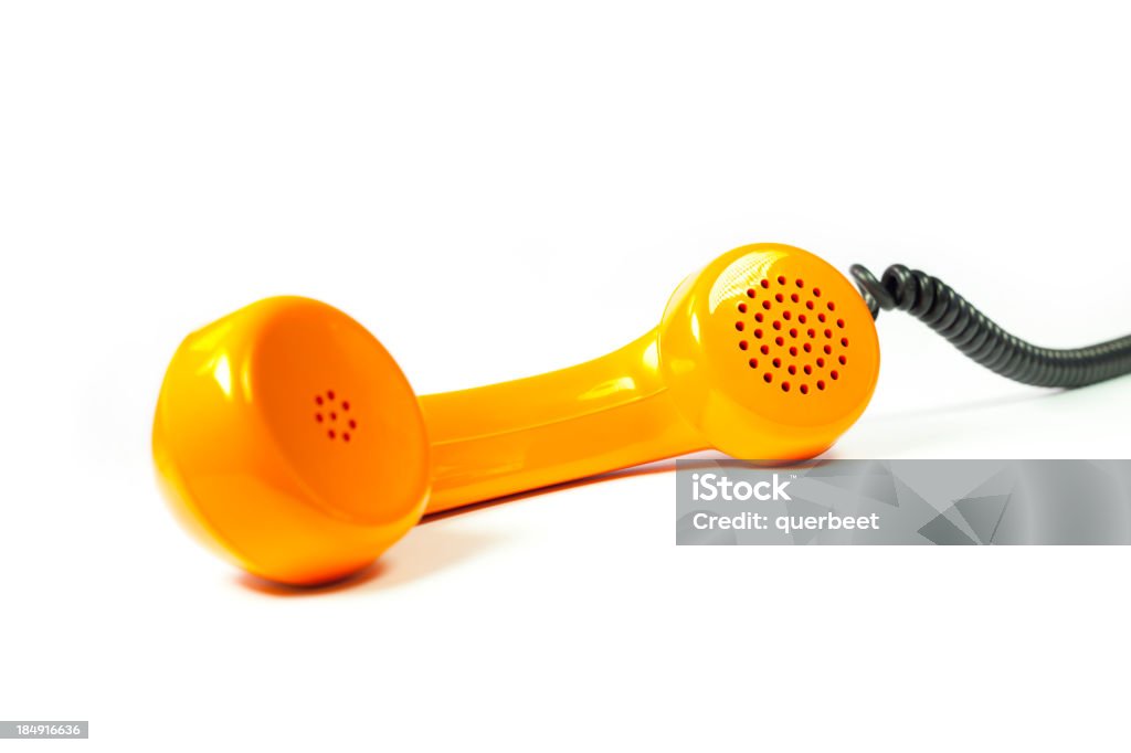 古い電話レシーバ - オレンジ色のロイヤリティフリーストックフォト