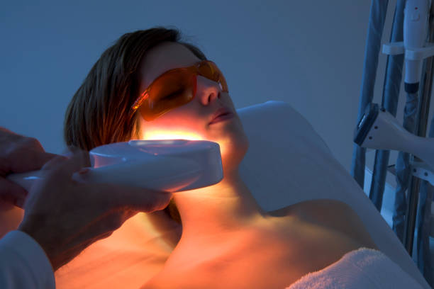 istock Woman getting Electrolysis Treatment on her Face 184916794