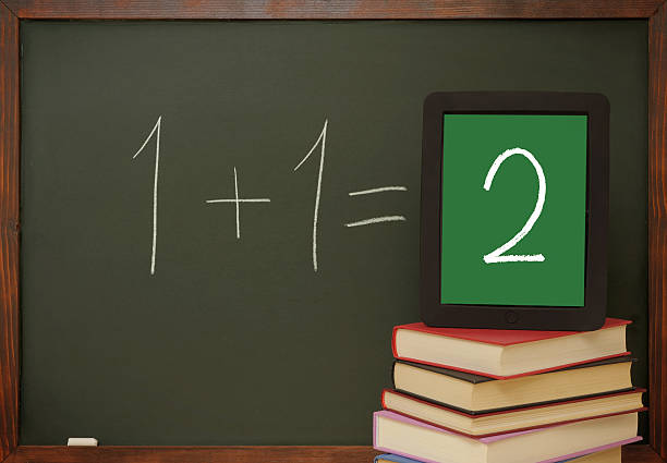 tablet pc a scuola - simplicity mathematics mathematical symbol blackboard foto e immagini stock