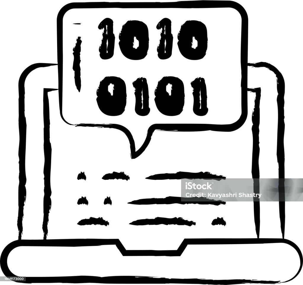 Easing Drawing For Coding Coding Hand Drawn Vector Illustration Stock Illustration - Download ...