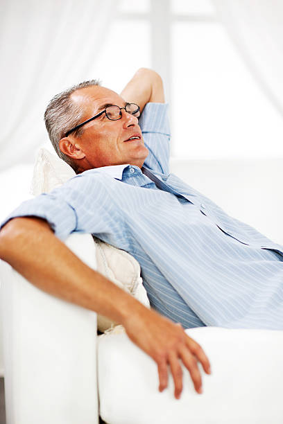 istock Mature man resting at home. 184917620