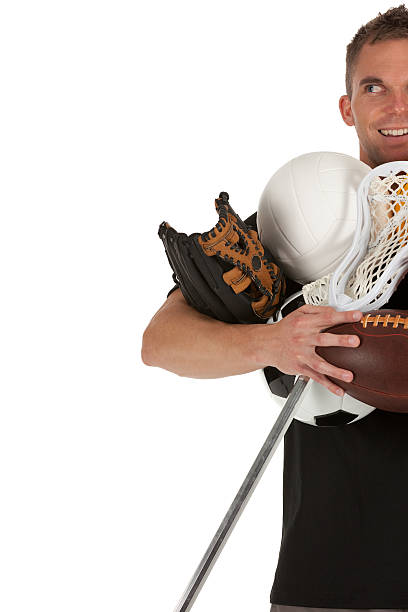 istock Man holding sports equipments 184917696
