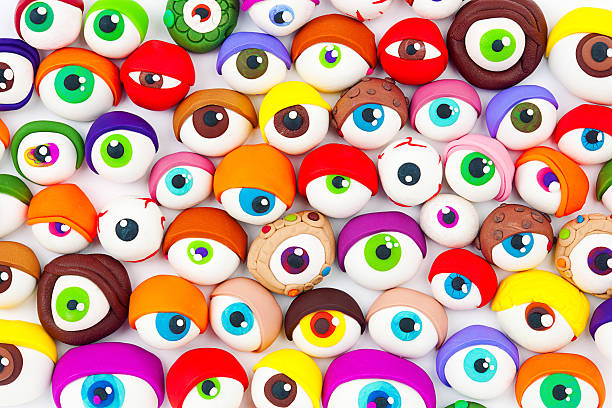 Eyes Clay eyes handmade  by Cactusoup. animal retina stock pictures, royalty-free photos & images