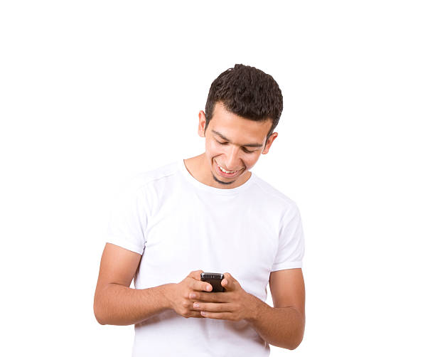 istock Young adult texting with mobile phone 184917988