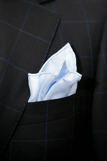 istock Blue handkerchief inside suit breast pocket 184918038