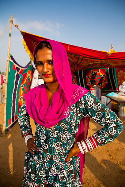 istock Young Indian Woman Pushkar Camel Fair India 184918159