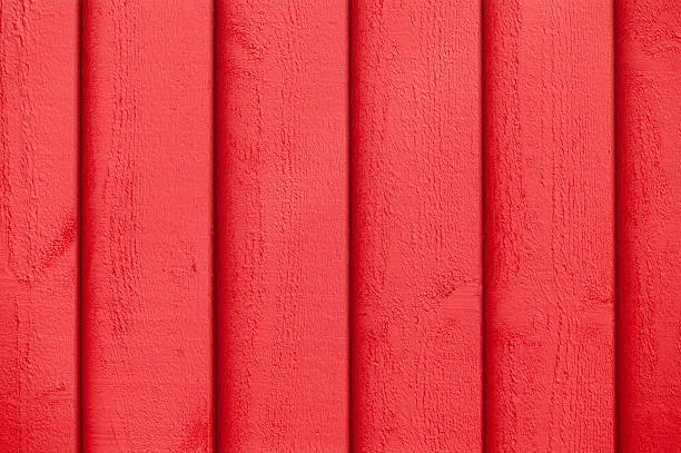 istock Full frame view of red paint on the wooden wall 184918281