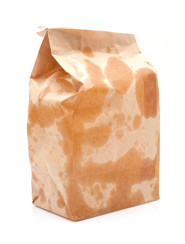 Brown Paper Bag isolated on white background