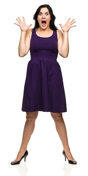 Classic midi violet purlple silk satin skirt isolated on white