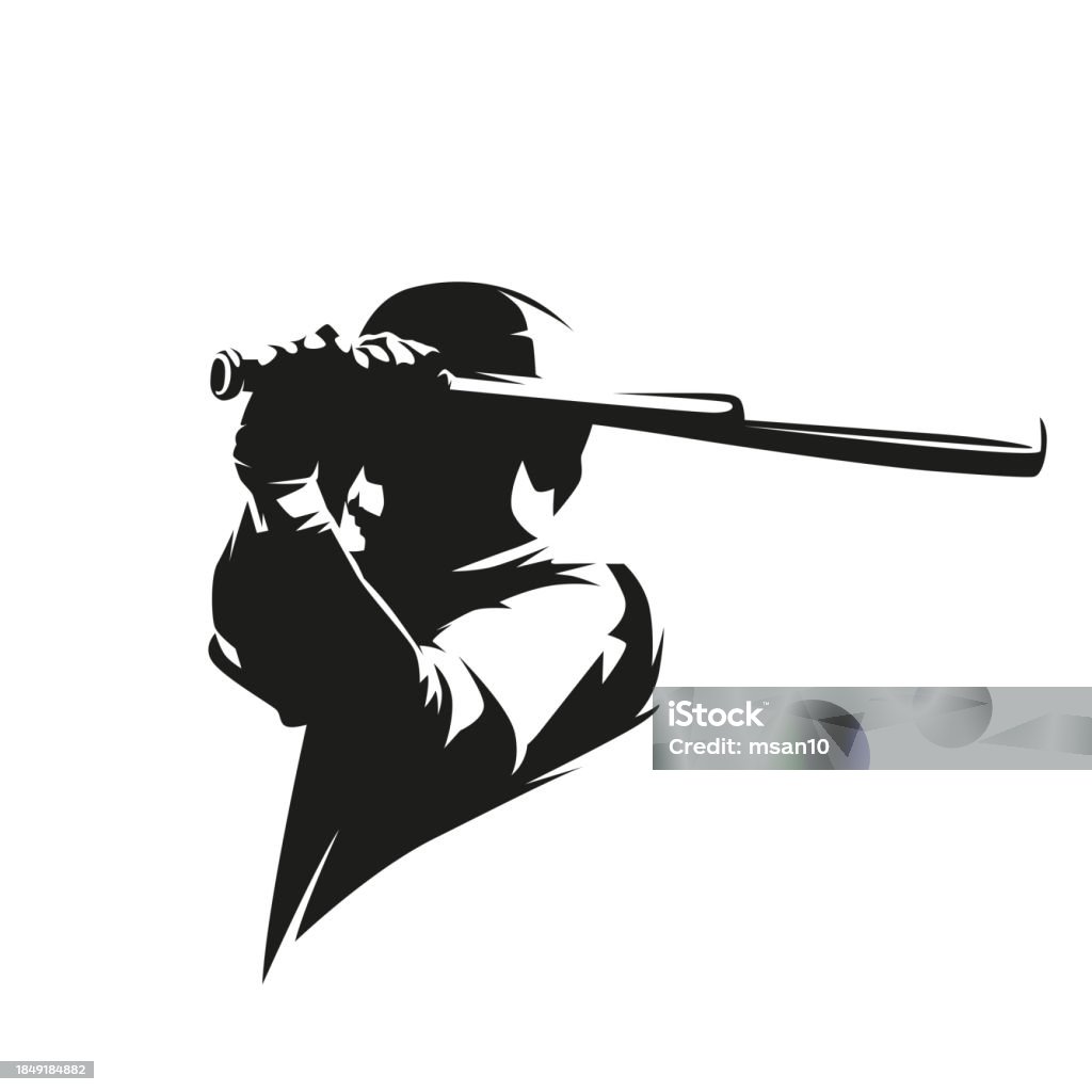 Baseball Vector Ink Baseball Player Logo Batter Isolated Vector Silhouette Ink Drawing Team ...