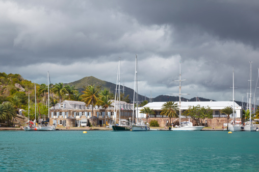 View from a boat to Nelsons Dockyard at English Harbor.Find more images from Antigua and the Montserrat Volcano in my Lightbox: