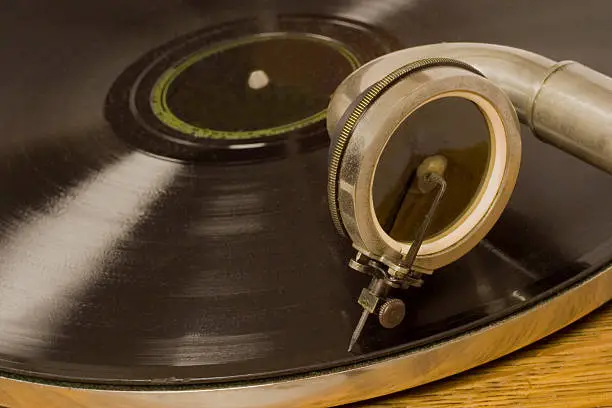 "78 rpm record playing on a vintage victrolaFor a vintage look, check out my lightbox"