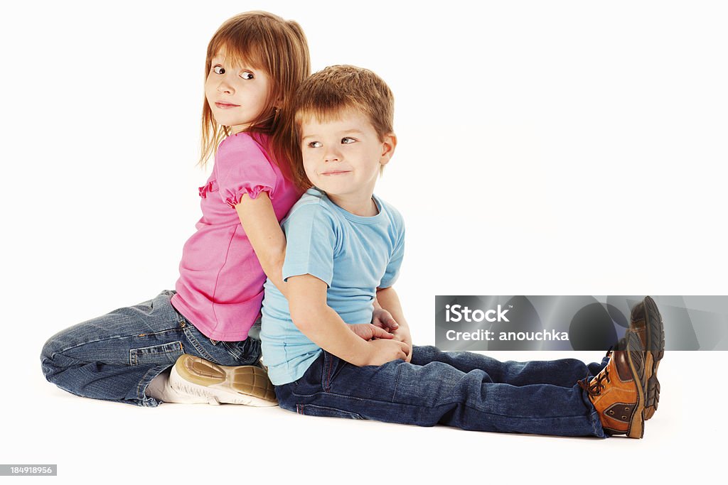 Bruder und Schwester - Lizenzfrei Rücken an Rücken Stock-Foto